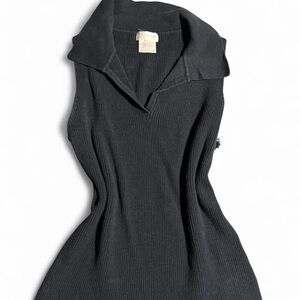 Pierre Cardin Black Ribbed Knit Top